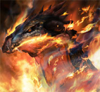 Dragón en llamas